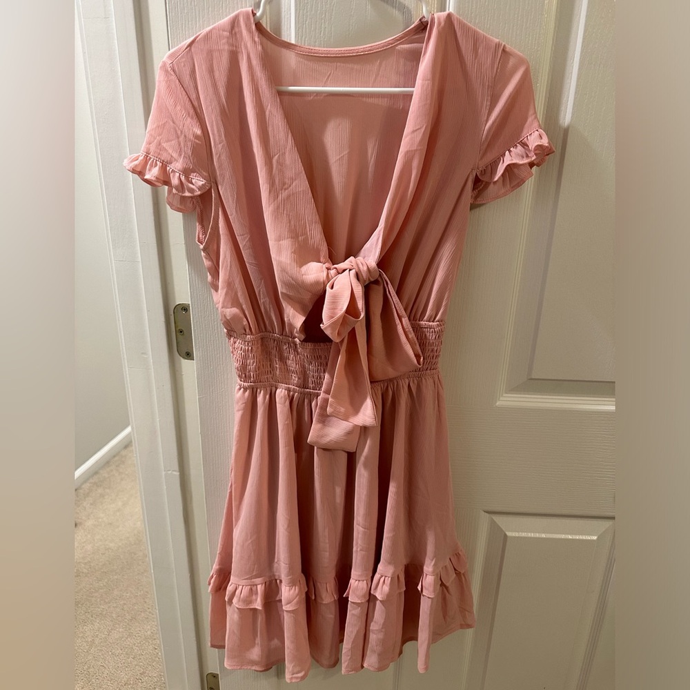 Coral/pink short sleeve dress